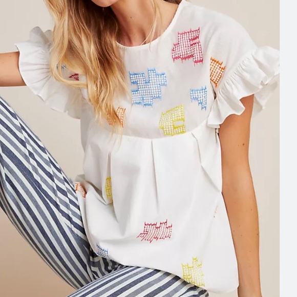 Anthropologie Amit Aggarwal beaded embroidered top - Picture 1 of 7